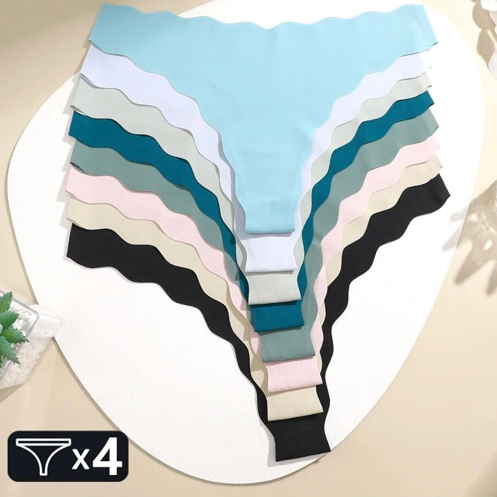 Scallop Seamless Thong — 4 Pack