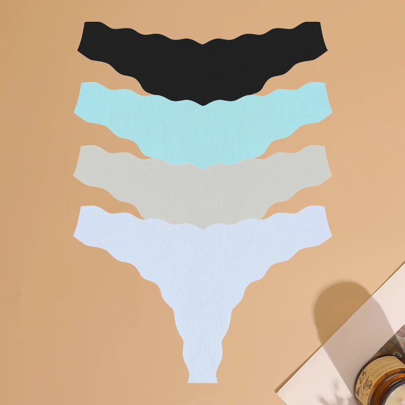 Scallop Seamless Thong — 4 Pack
