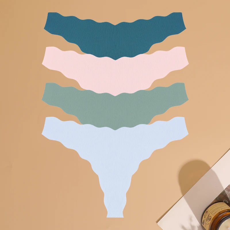 Scallop Seamless Thong — 4 Pack