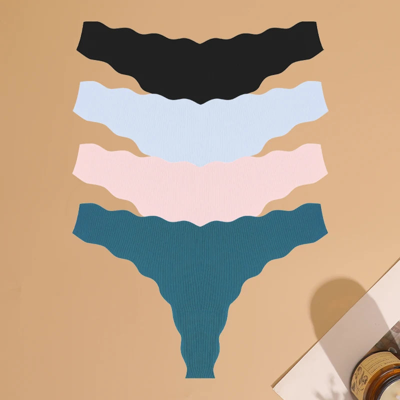 Scallop Seamless Thong — 4 Pack