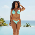 Mint & Orange Bikini - Mid-Thigh Portrait Crop